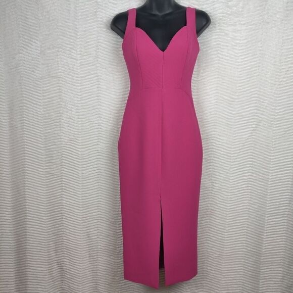 BHLDN NICHOLAS Fuschia Pink Midi Pencil Dress Sz 0 - Picture 7 of 8